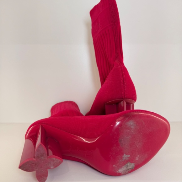 PRE OWNED LOUIS VUITTON SIZE 38.5 FUCHSIA SOCK SHOE BOOT - Picture 6 of 6